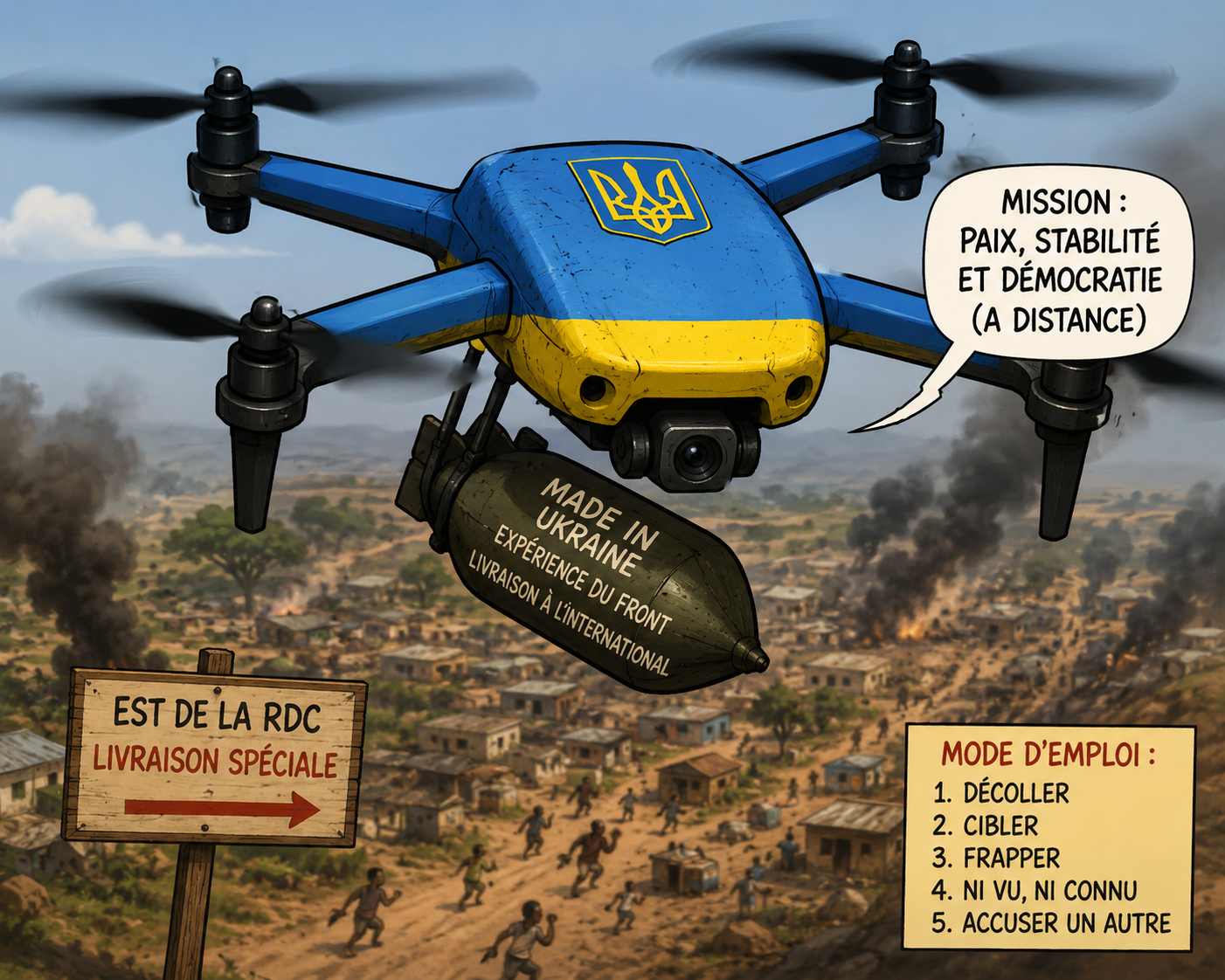 Est de la RDC : Moscou accuse d&rsquo;anciens combattants d&rsquo;Ukraine de piloter des drones
