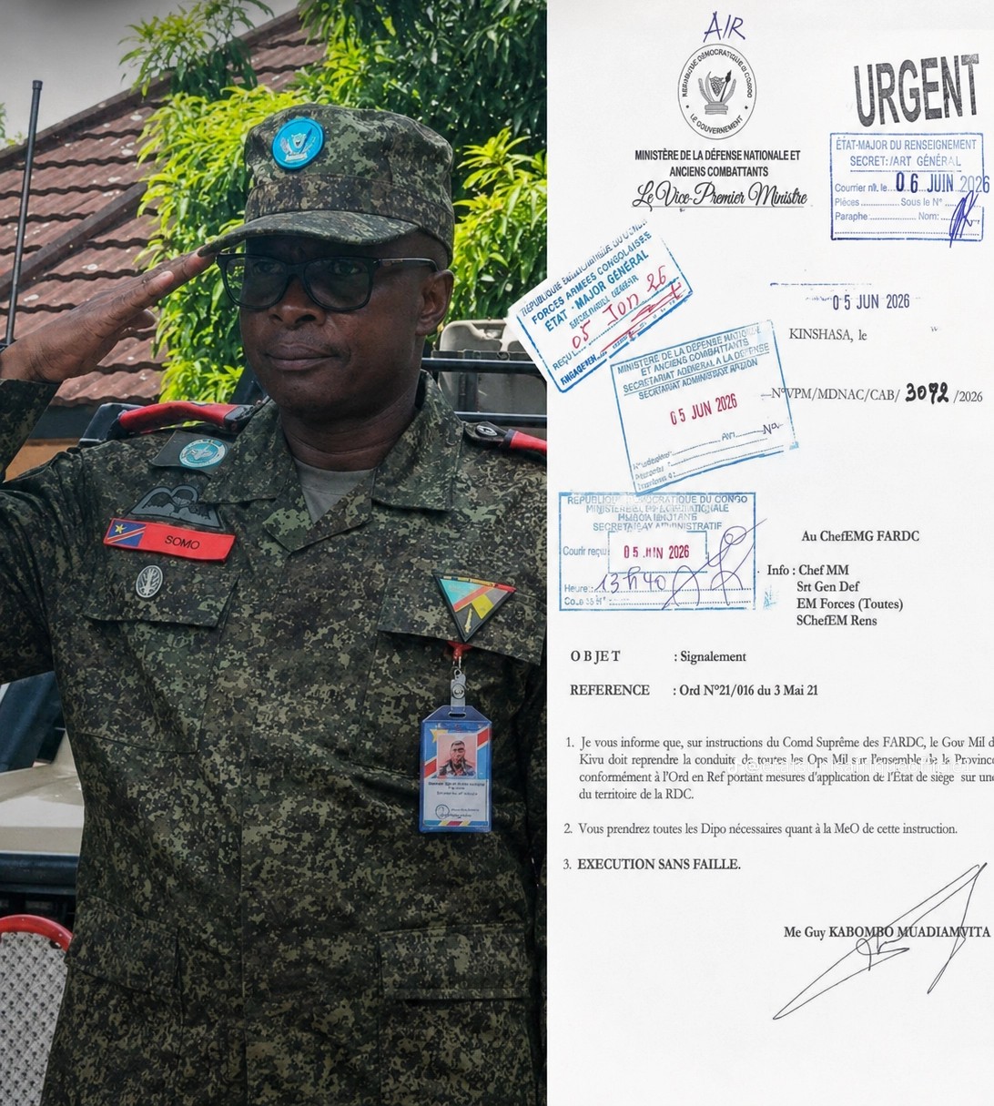 RDC : Nord-Kivu : le gouverneur militaire Somo Kakule Évariste reprend la coordination des opérations militaires
