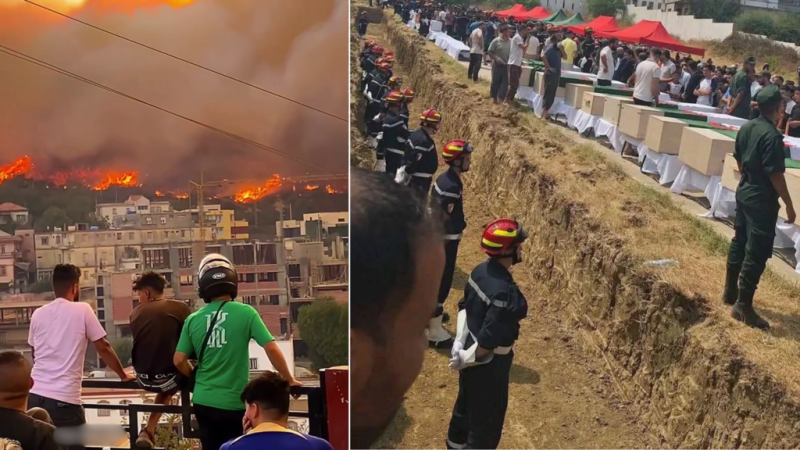 Algérie : un enterrement de masse, symbole du « mercredi noir » causé par les incendies