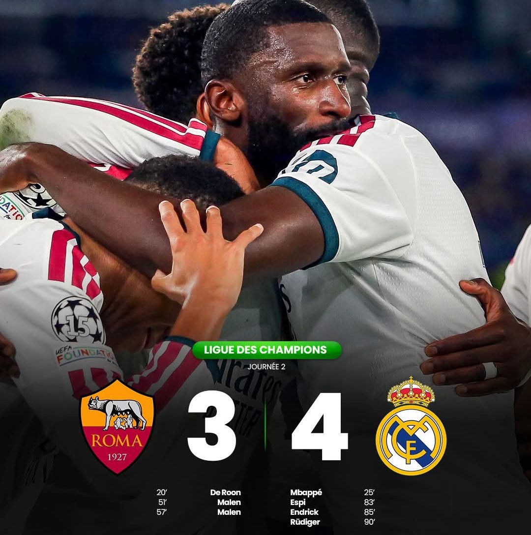 Ligue des champions : le Real Madrid renverse la Roma dans une remontada spectaculaire