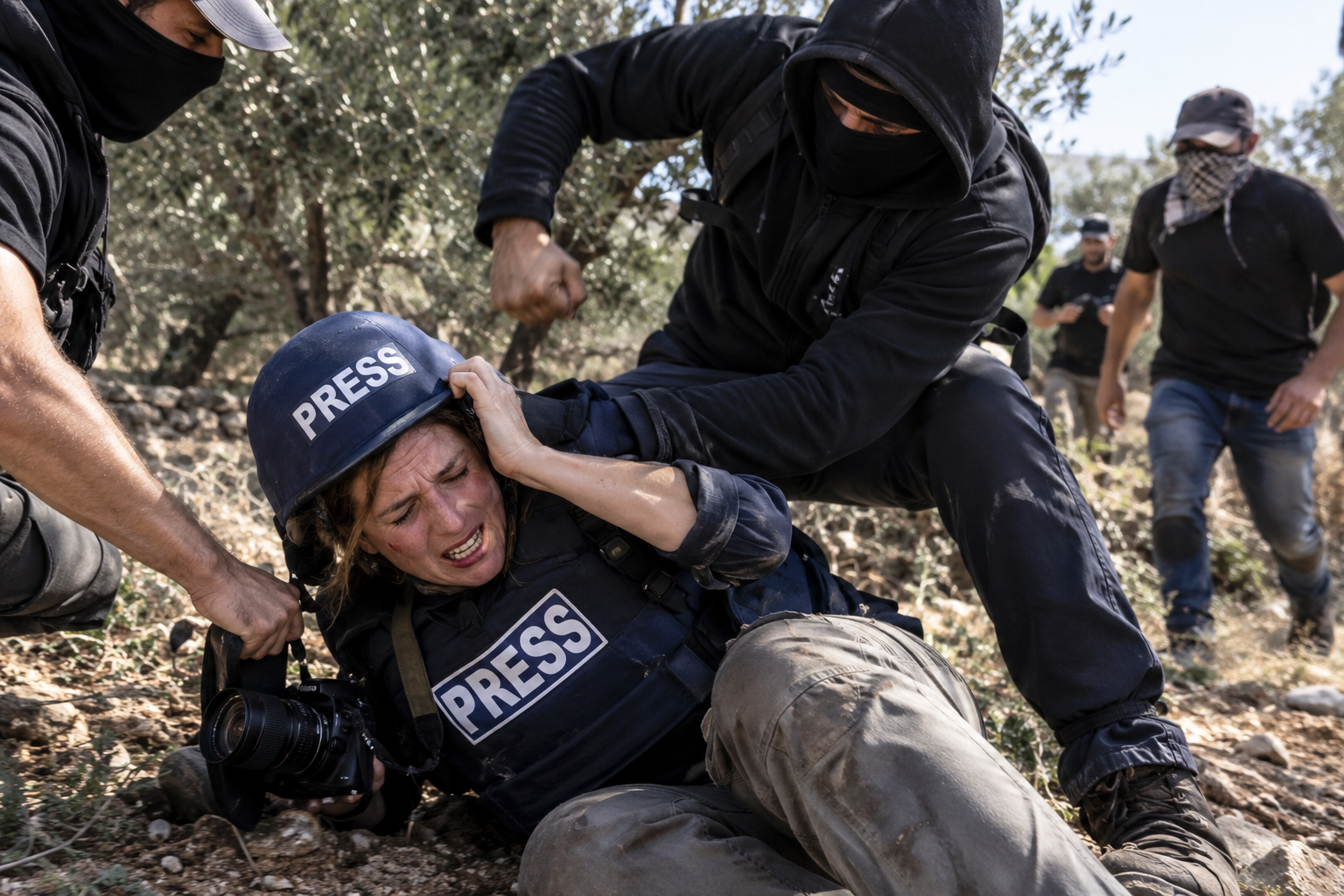 CISJORDANIE : UNE PHOTOJOURNALISTE AMÉRICAINE VIOLEMMENT AGRESSÉE PAR DES COLONS ISRAÉLIENS