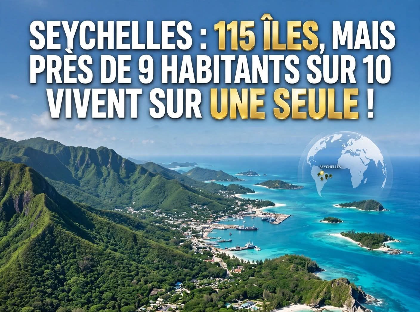 Seychelles : 115 îles, mais près de 9 habitants sur 10 vivent sur Mahé